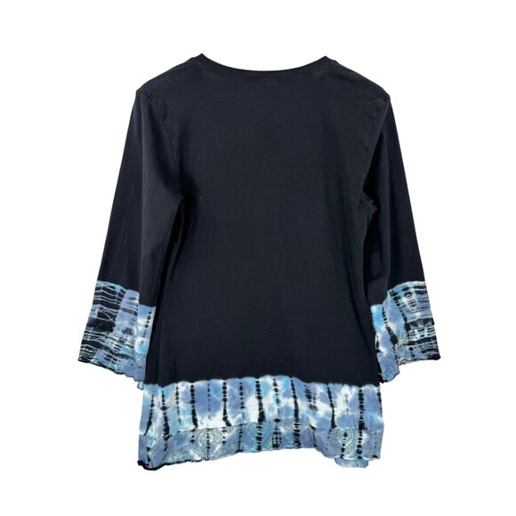 Glima tie dye trim detail top boho retro 90s sz L - Picture 3 of 6